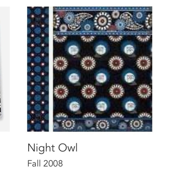 VERA BRADLEY Night Owl Zip Around Wallet Long Wristlet Navy Red Y2K 2008 - Picture 10 of 10